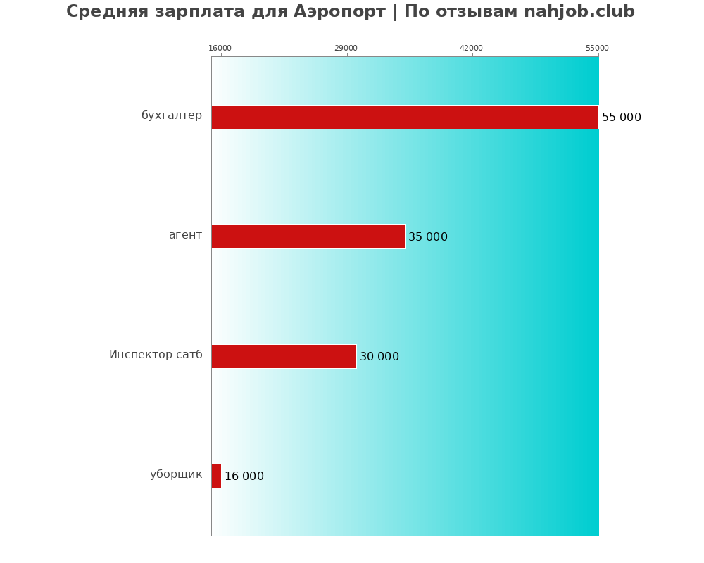 Средний уровень зарплаты: аэропорту - по профессиям