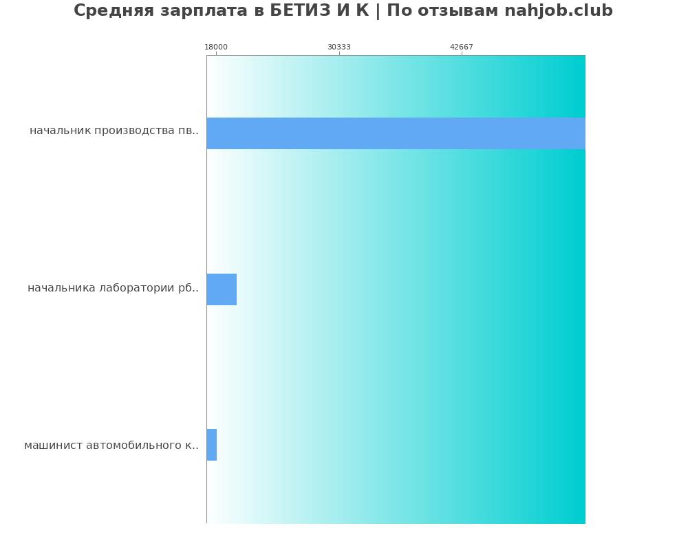 Средний уровень зарплаты в БЕТИЗ И К