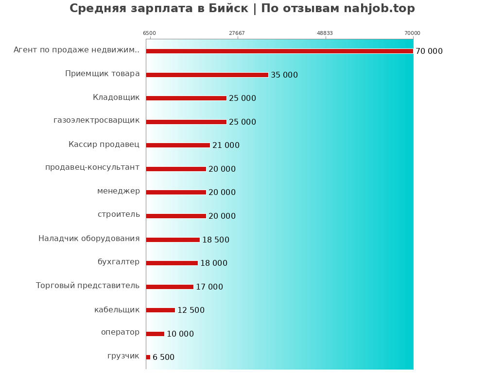 Средний уровень зарплаты в Бийске