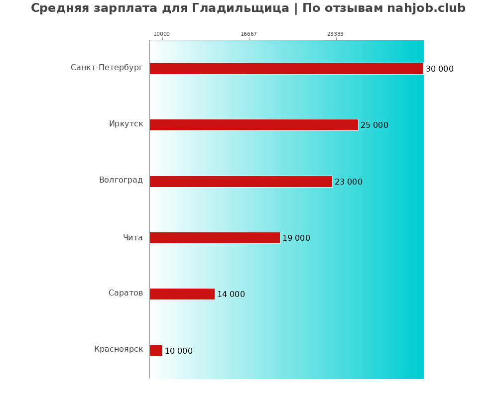 Средний уровень зарплаты в гладильщице