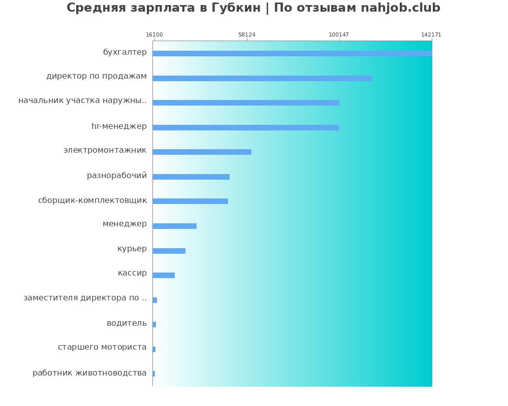 Средний уровень зарплаты в Губкине