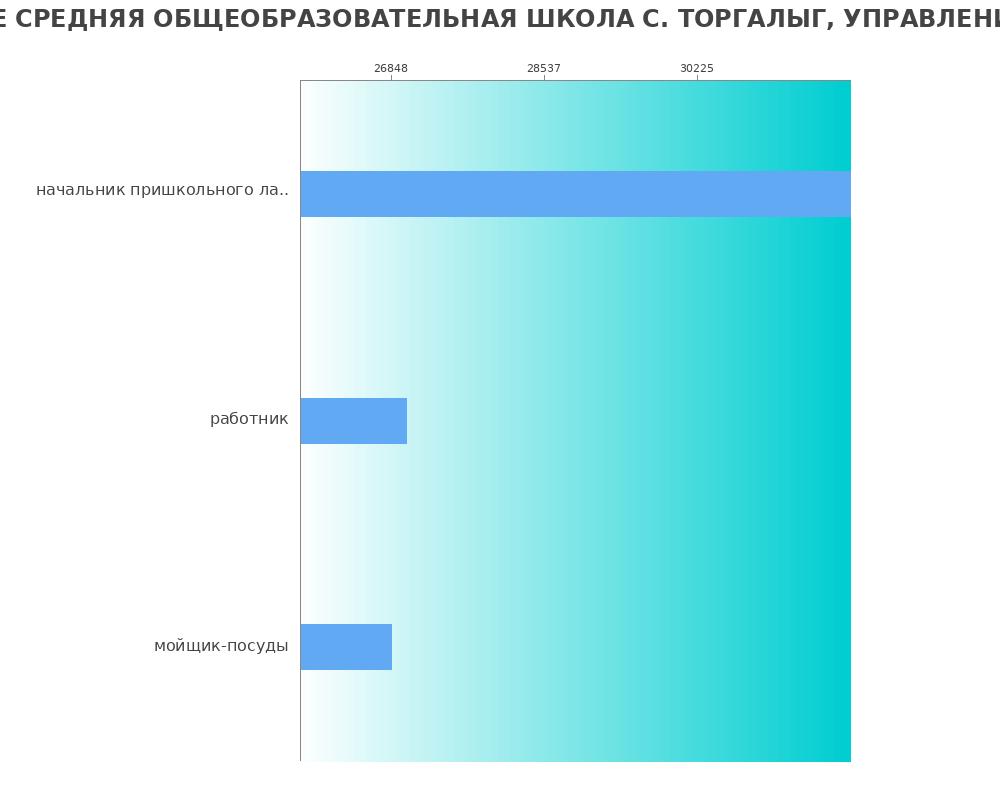 Средний уровень зарплаты в МУНИЦИПАЛЬНОЕ БЮДЖЕТНОЕ ОБРАЗОВАТЕЛЬНОЕ УЧРЕЖДЕНИЕ СРЕДНЯЯ ОБЩЕОБРАЗОВАТЕЛЬНАЯ ШКОЛА С. ТОРГАЛЫГ, УПРАВЛЕНИЕ ОБРАЗОВАНИЯ АДМИНИСТРАЦИИ УЛУГХЕМСКОГО РАЙОНА