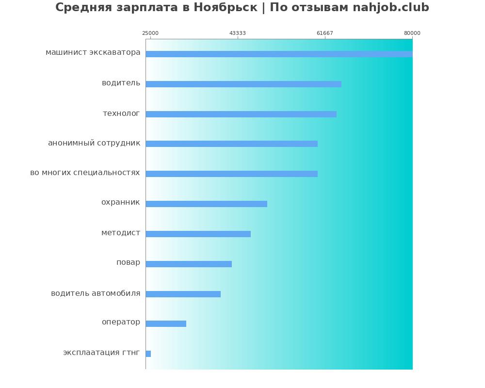 Средний уровень зарплаты в Ноябрьске