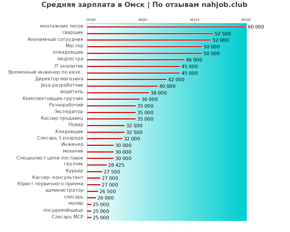 Средний уровень зарплаты в Омске