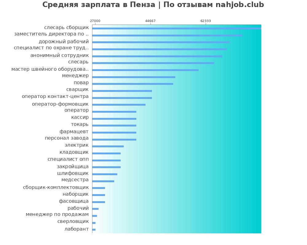 Средний уровень зарплаты в Пензе