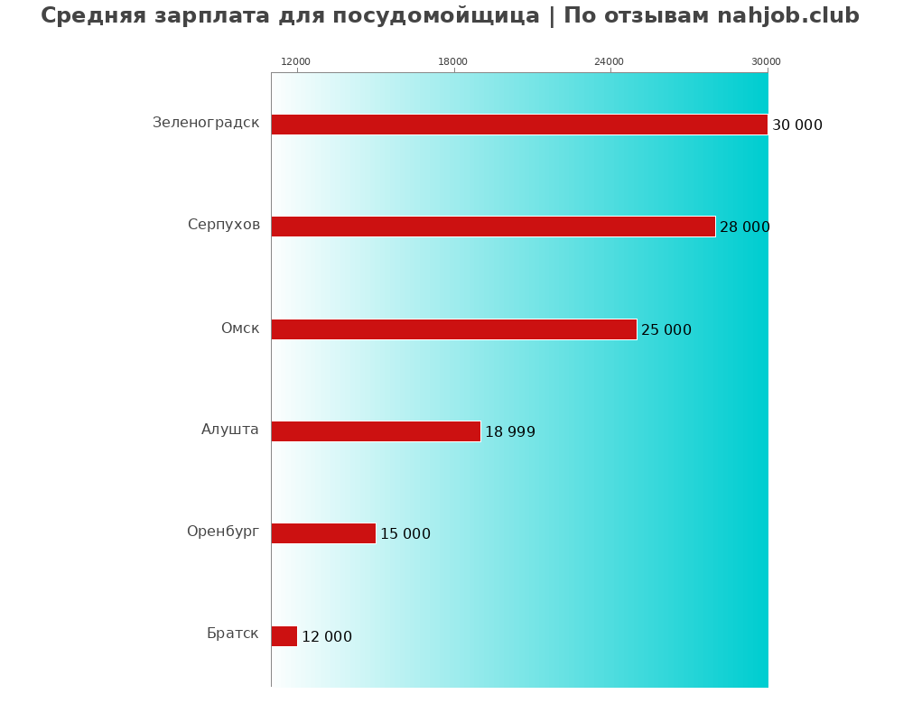 Средний уровень зарплаты в посудомойщице