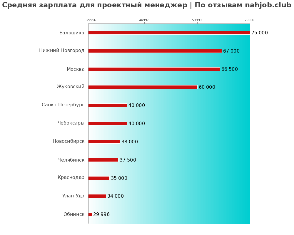 Средний уровень зарплаты в проектном менеджере