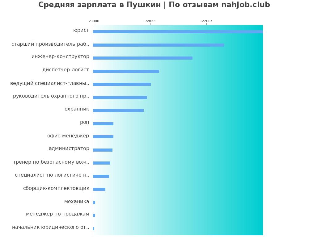 Средний уровень зарплаты в Пушкине